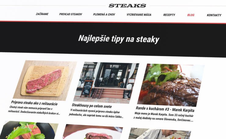 Steaks articles screen